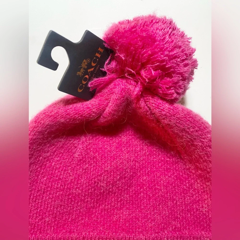COACH Women's Color blocked Ombre Pom Pom Beanie (R$95) HAT ONLY